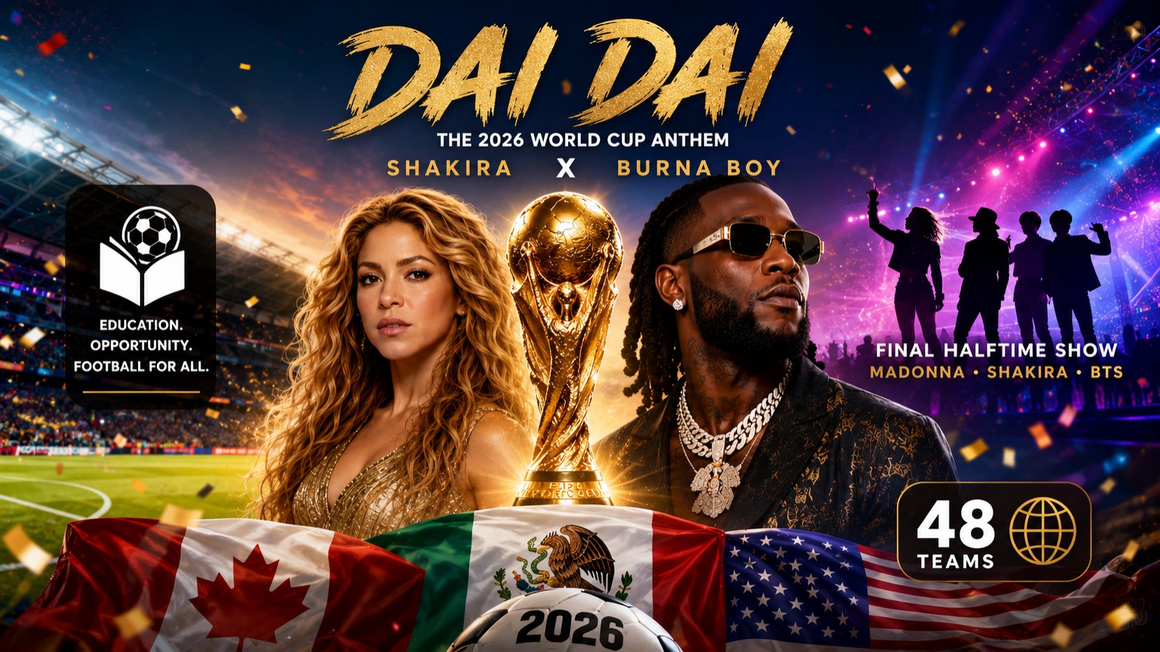 Shakira and Burna Boy Release 'Dai Dai' as Official 2026 FIFA World Cup Song Supporting Education Fund